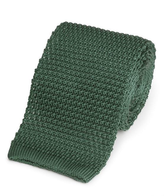 Knitted Silk Tie In Racing Green