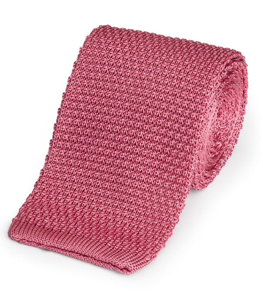 Knitted Silk Tie In Pink