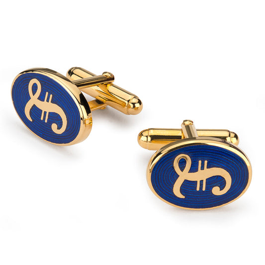 Pound Sterling Cufflinks In Navy Enamel