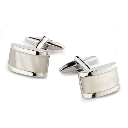 Mother of Pearl Domed Rectangle Cufflinks