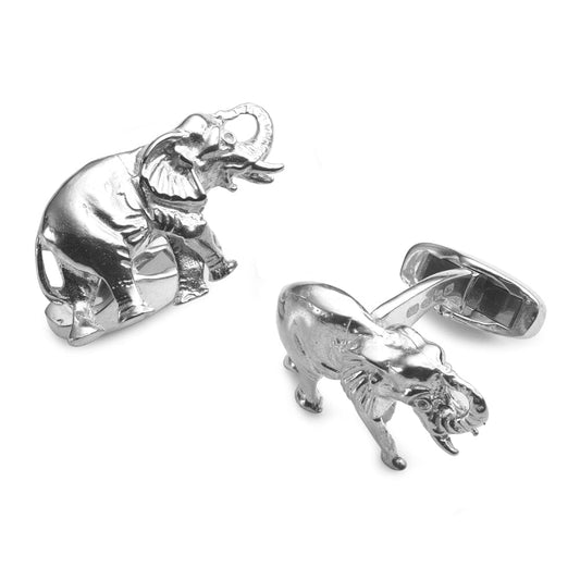 Elephant Sterling Silver Cufflinks