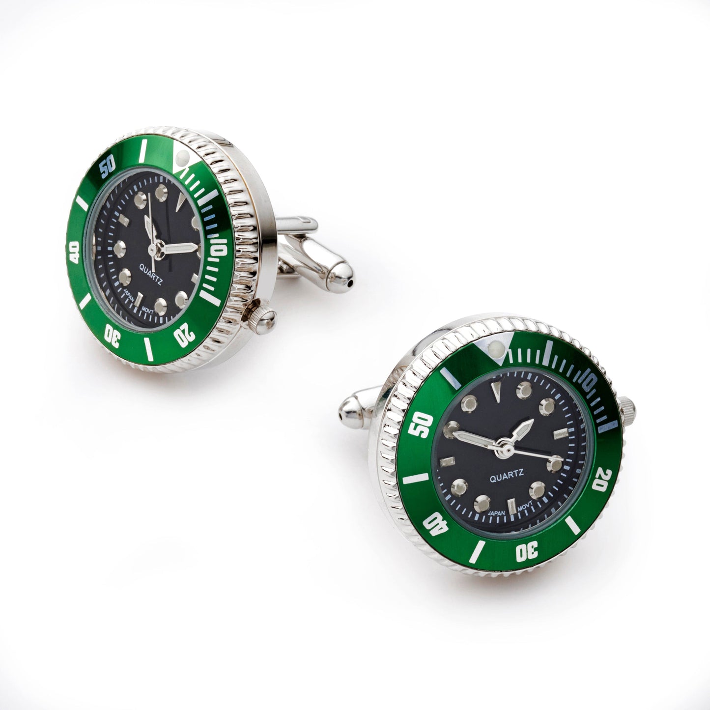 Working Watch Cufflinks In Green